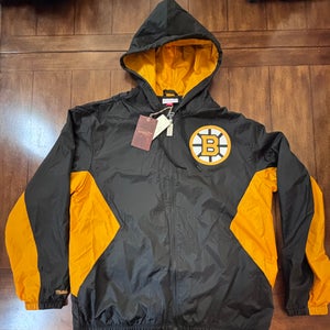 Boston Bruins Mitchell & Ness Full Zip Windbreaker Adult Large NWT