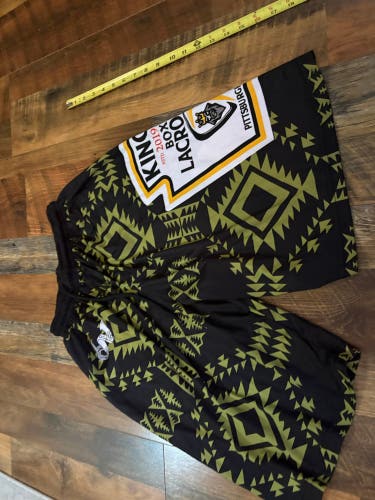 Pittsburgh Kingz box lacrosse game shorts Heinz ketchup inspired. Mens L