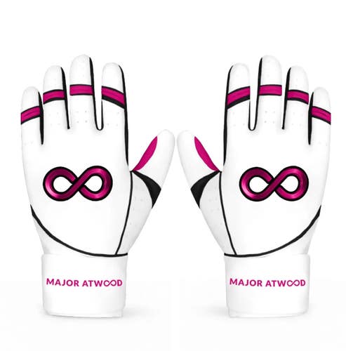 Major Atwood Long Cuff Batting Gloves - Strawberry Milkshake (NEW) **Medium**