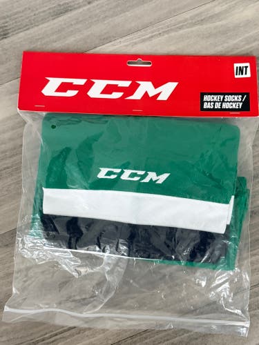 Green Intermediate Medium CCM Edge Socks Pro Stock (New) (Dallas Home)