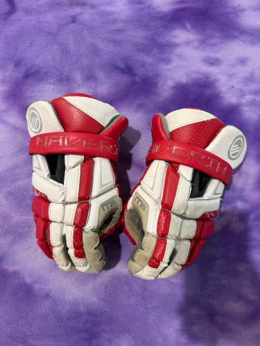 Red 12" Maverik M6 Lacrosse Gloves (Used)