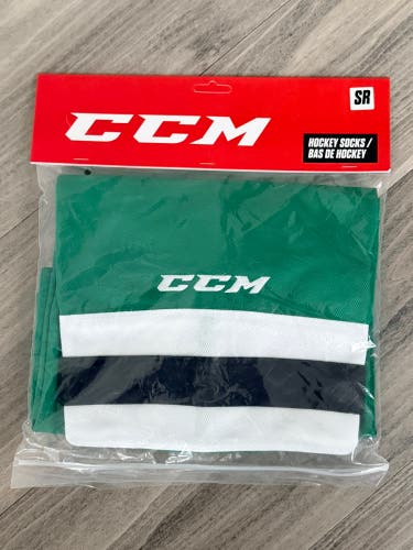 Green Senior Large CCM Edge Socks Pro Stock (New)