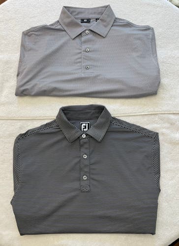 FootJoy Men’s Large Golf Polo Shirt Bundle of 2 Lightweight Activewear Shirts