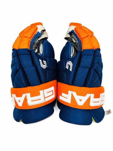 14” Graf G65 4-Roll Edmonton Oilers Pro Stock Gloves (Used)