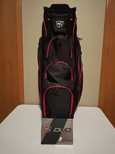 Excellent Condition Wilson Staff Xtra Golf Cart Bag (Black/Red)+Dozen New W/S Duo Golf Balls