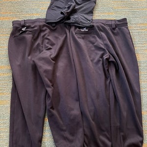 2 Pairs Easton Black Girls Youth Large Game Pants + Mizuno Sliding Shorts (Used)