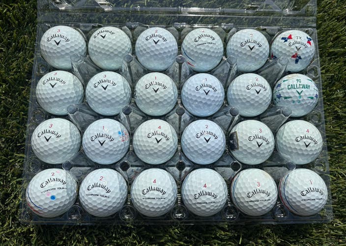 24 Callaway Chrome Tour & Chrome Tour X (2 Dozen) 4A/5A Near Mint Condition Used