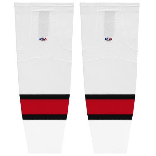 Athletic Knit HS2100-741 2002 Team Canada White Cut&Sew Mesh Ice Hockey Socks - Senior 30"
