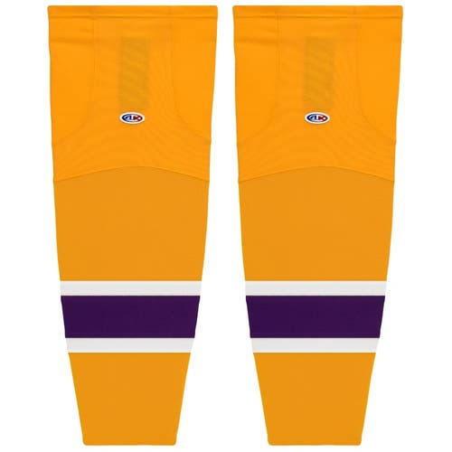 Athletic Knit HS2100-752 Vintage LA Gold Cut&Sew Mesh Ice Hockey Socks - Senior XL Wide 30"
