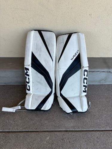 White 26" Junior CCM YTFLEX 3 Goalie Leg Pads