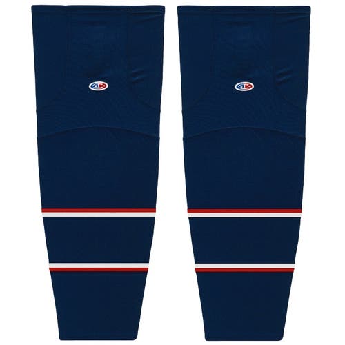 Athletic Knit HS2100-688 2017 Columbus Navy Cut&Sew Mesh Ice Hockey Socks - Intermediate 25"