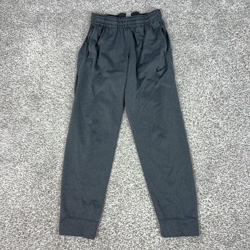 Nike Pants Boys Large Gray Dri-FIT Joggers Cuffed Zip Pocket Athletic Running