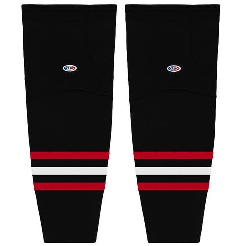 Athletic Knit HS2100-614 New Chicago 3rd Black Cut&Sew Mesh Ice Hockey Socks - Intermediate 25"