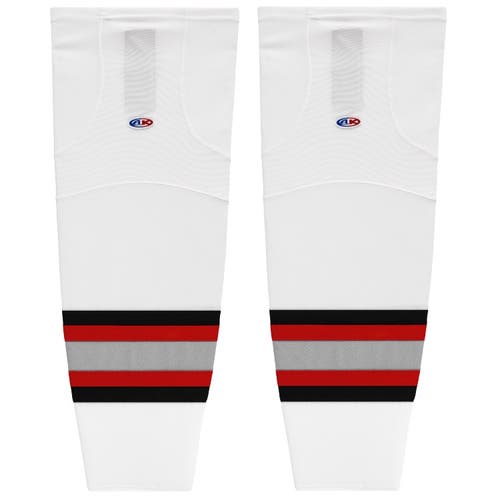 Athletic Knit HS2100-611 Buffalo White Cut&Sew Mesh Ice Hockey Socks - Youth 21"