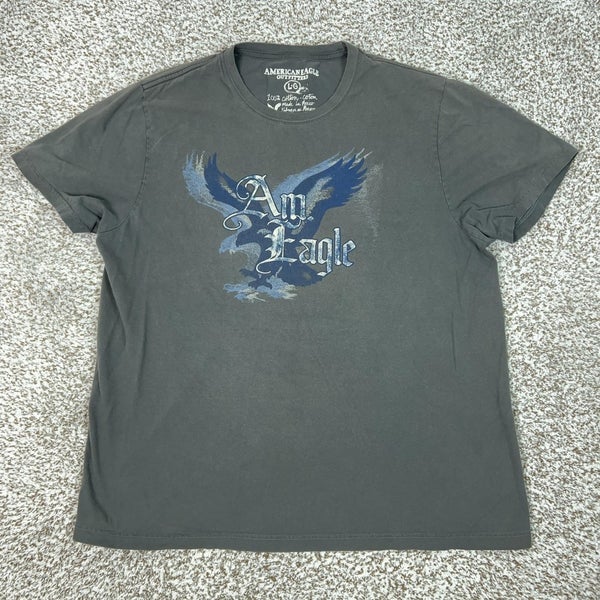 American Eagle Outfitters Shirt Mens Large Gray Eagle Graphic Tee T Y2K Grunge