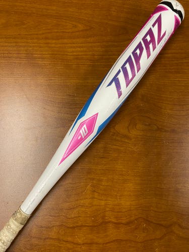 White 2022 Easton Topaz Alloy Bat (-10) Alloy 19 oz 29" (Used)