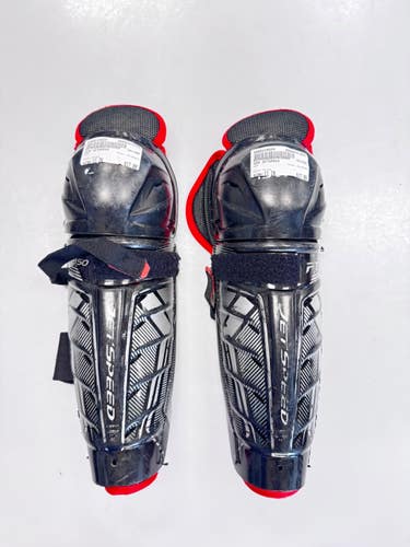Used CCM JETSPEED Junior Shin Guards Black 11" 11860-S000314829
