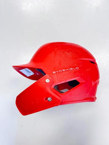 Used Evoshield BATTING HELMET SM JAW GUARD Batting Helmet No Mask Red SM 11860-S000314800