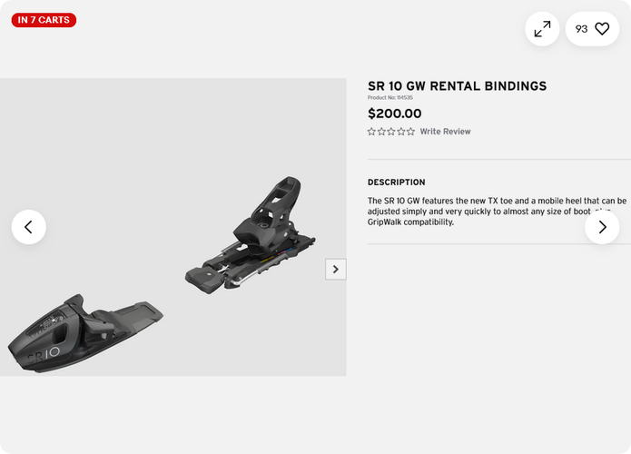 Tyrolia SR 10 GW Rental ski Bindings adult alpine downhill size adjustable