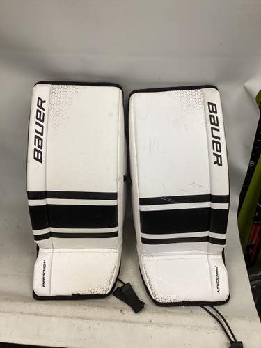 Used Bauer PRODIGY Goalie Leg Pads Youth White 24" 11851-S000051335