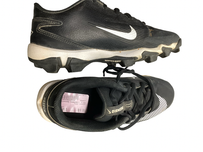 Used Nike DIAMOND BB/SB Cleats Black Junior 05.5 11613-S000189002