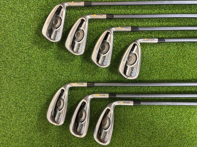 Men's Ping G Right Handed Iron Set Regular Flex Graphite Shaft (7 Clubs) #5 - #9, PW, GW (Used)