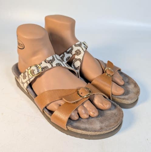 Mephisto Hannel Copacabana Camel Leather Strappy Sandals Size: 40/ US 9
