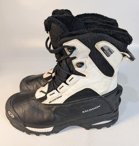 Salomon Toundra Pro Womens Size: 8.5 Winter Boots Black White Waterproof