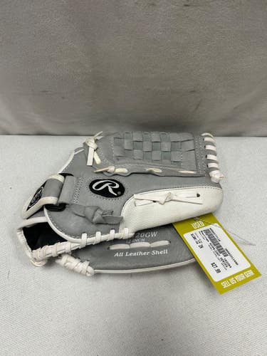 Used Rawlings HIGHLIGHT SERIES BB/SB Glove RH Throw Grey 12" 11490-S000277118