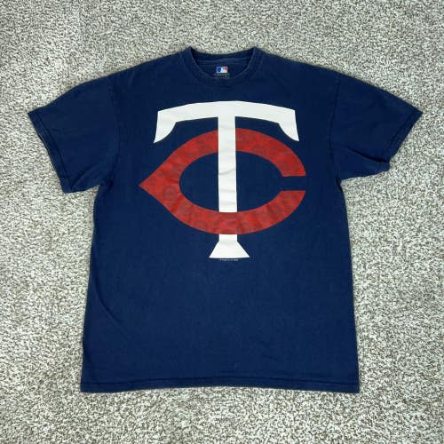 Minnesota Twins Shirt Mens Large Blue MLB Baseball Sports Tee T Big Logo Casual