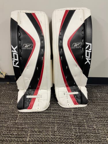 Black 34" Senior Reebok Premier Series III Goalie Leg Pads (New)