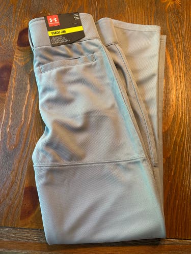 Gray Men's Medium Youth Under Armour Game Pants (New)