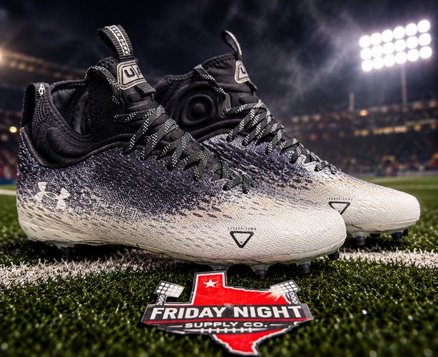 Under Armour Spotlight Lux MC Football Cleats Men’s Size 10 Black White Gradient Molded NEW
