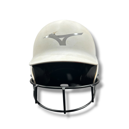 Used Mizuno HELMET Batting Helmet w/Mask White MD 11375-S000381654