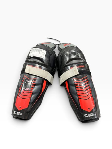 Used Bauer LIL SPORT SHIN PADS Junior Shin Guards Black 8" 11375-S000381656