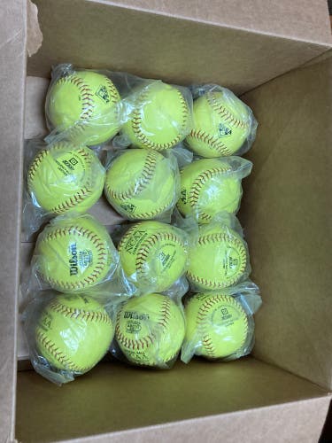 Yellow Wilson Softball 12 Pack (1 Dozen) (New)