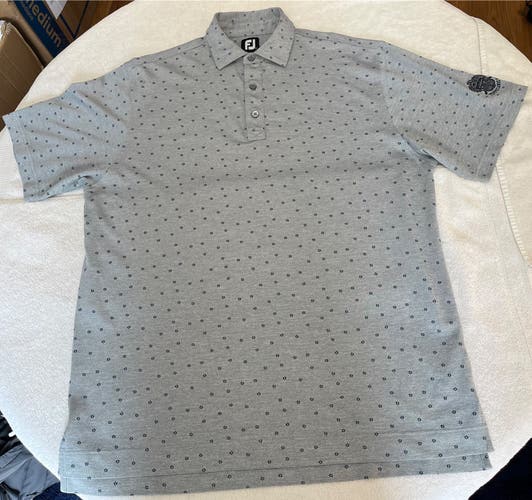 FootJoy Men's Large Gray Golf Polo Patterned ss Activewear Shirt Resortwear