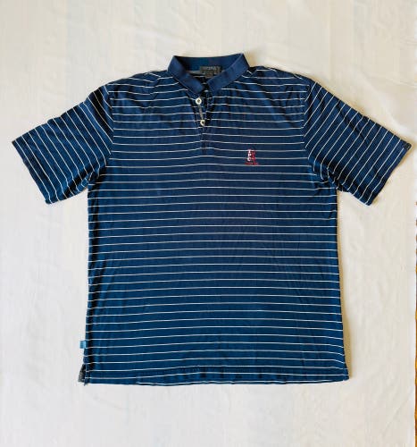 Fidra John Ashworth TPC Tampa Bay Golf Polo Shirt Navy Blue Striped Men XL