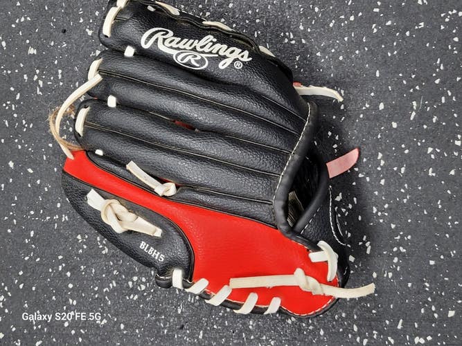 Used Rawlings PL91SB BB/SB Glove T-ball Black And Red 8" 11849-S000043608