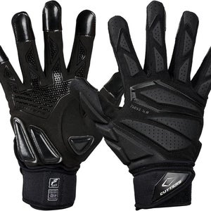 Cutters Force 6.0 Max Protection Football Lineman Gloves, Black | Adult