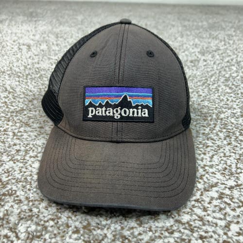 Patagonia Hat Cap Snap Back Black Gray Trucker Mesh Patch Logo Embroidered Mens