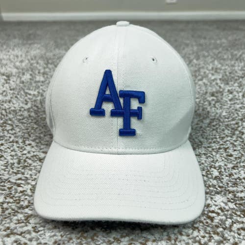 Air Force Falcons Hat Cap Fitted Mens White Blue NCAA Football Dri Fit Nike
