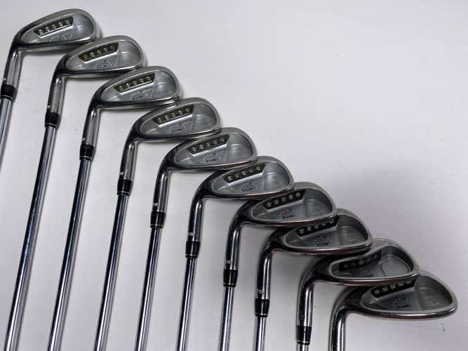 LEFTY TaylorMade Rac OS Iron Set 3-PW+AW+SW Light Metal Regular Steel Mens LH