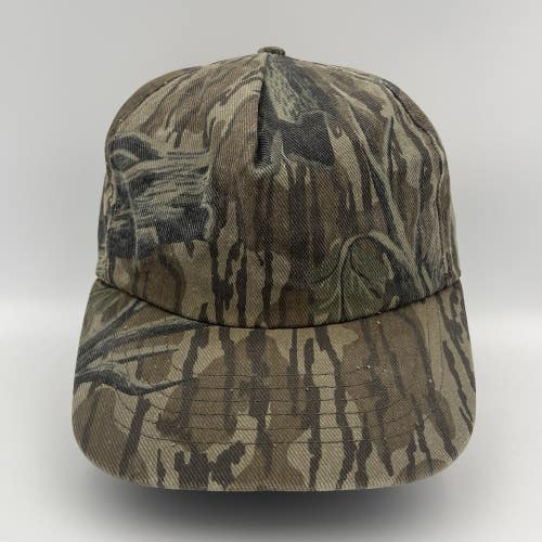 Vintage 90s Mossy Oak Treestand Camo Hat Snapback Cap Made In USA Rare Hunting