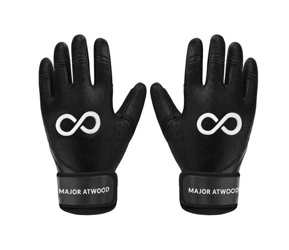 Major Atwood Short Cuff Batting Gloves - Black (NEW) ** Size Lg and Med**