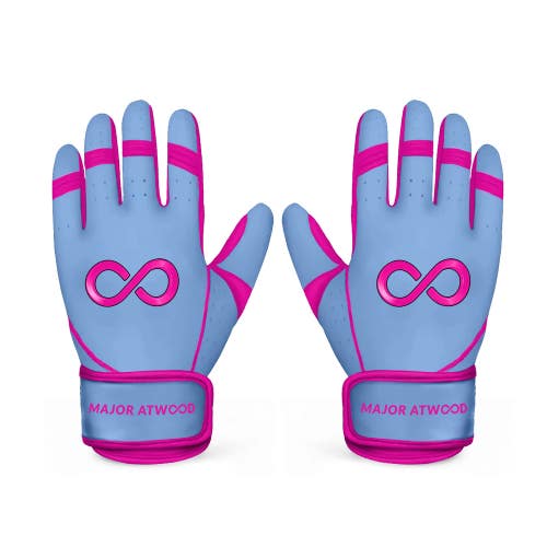 Major Atwood Short Cuff Batting Gloves - Cotton Candy (NEW) *Size Lg Med and Sm*