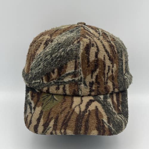 Vintage Mossy Oak Treestand Camo Fleece Ear Flap Trapper Hat Cap USA Made Rare