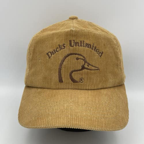 Vintage Ducks Unlimited Corduroy Hat Adjustable Cap YoungAn Embroidered Brown