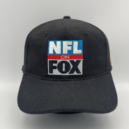 Vintage NFL on FOX Snapback Hat Black Fox Sports Logo 90s Wool Blend Cap