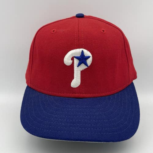 Vintage New Era Philadelphia Phillies MLB 100% Wool Fitted Hat Size 7 3/4 Rare